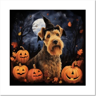 Halloween Lakeland terrier painting Posters and Art